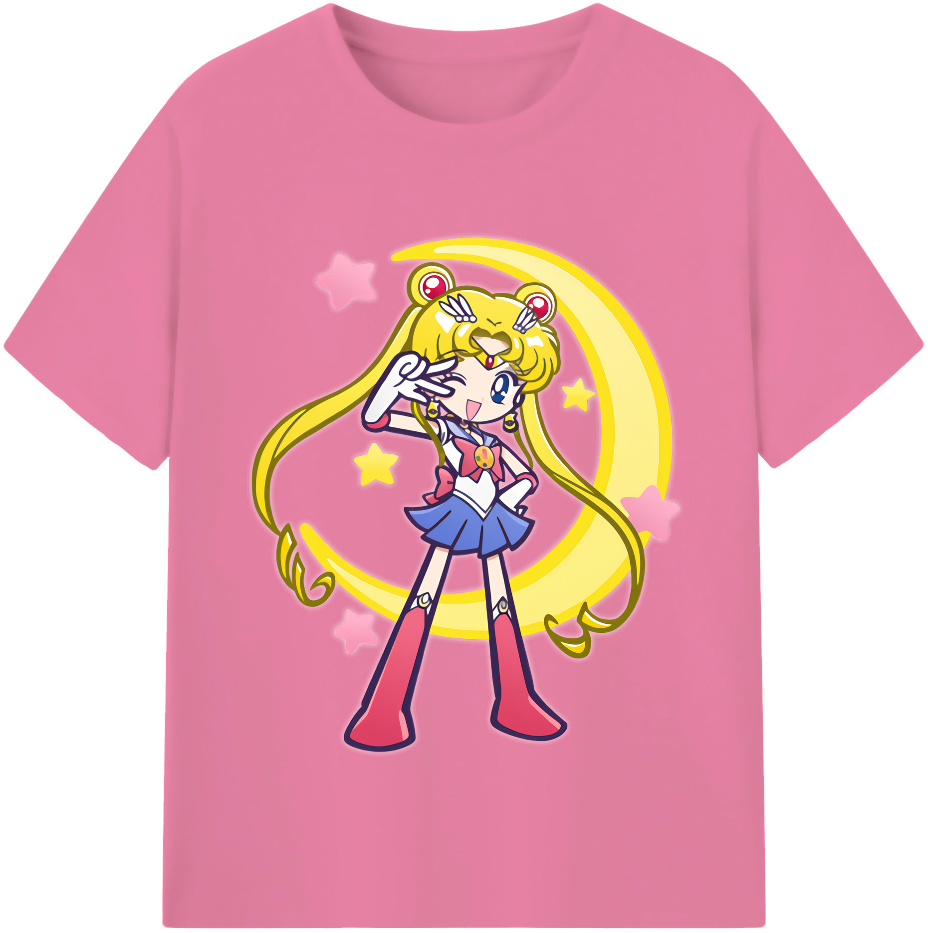 （画像用） 美少女戦士セーラームーン 月野 うさぎ つきの うさぎ Sailor Moon Tsukino Usagi 綿100％半袖Tシャツ（フロントプリント）